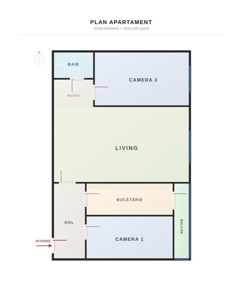 De vanzare  3 camere, etaj 2 - zona Gheorgheni, Piata Hermes - imagine 1